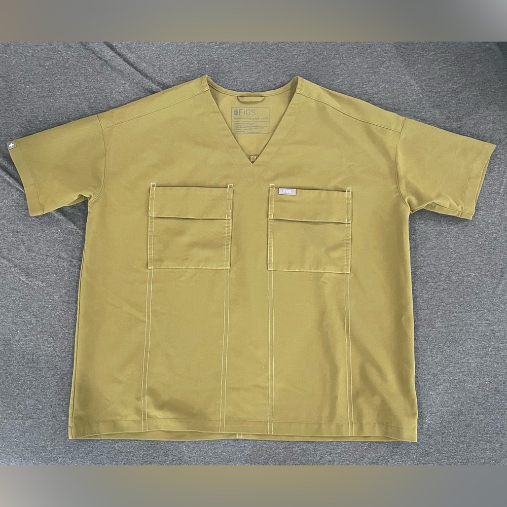 FIGS Martini Olive Scrub Top
